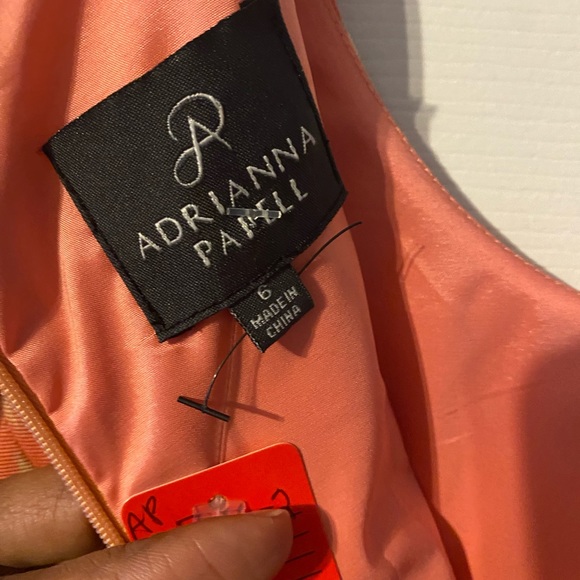 NWT Adrianna Papell cutout collarbone abstract print wide pleats dress w/pockets - Picture 7 of 7